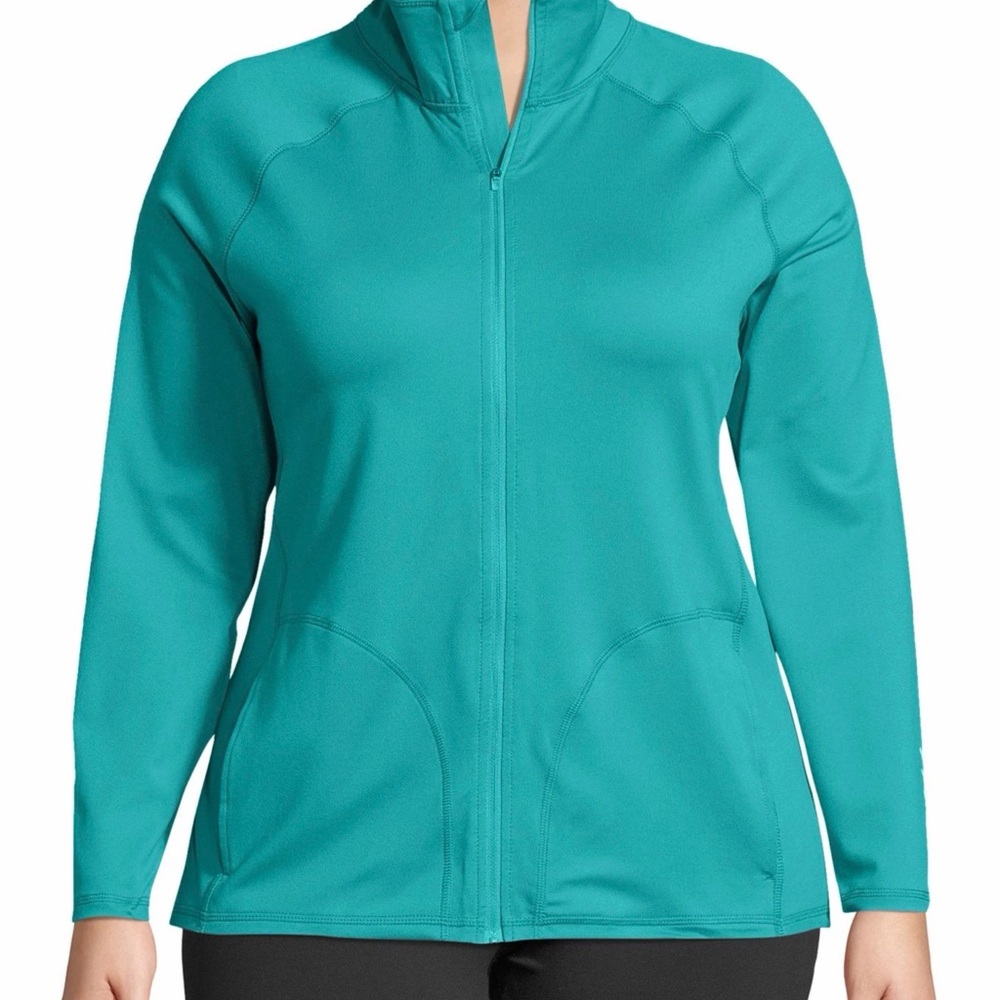 Hanes Just My Size Women's Plus Size Active Full Zip Mock Neck Sz 1x or 16W